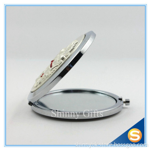 Pocket cosmetic mirror Portable Folding Magnifying Metal Make up Mirror Double Side Compact Mirror